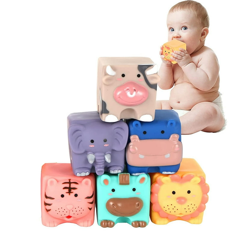 Zacharyer Baby Soft Building Blocks Toys Squeeze Play with Animals