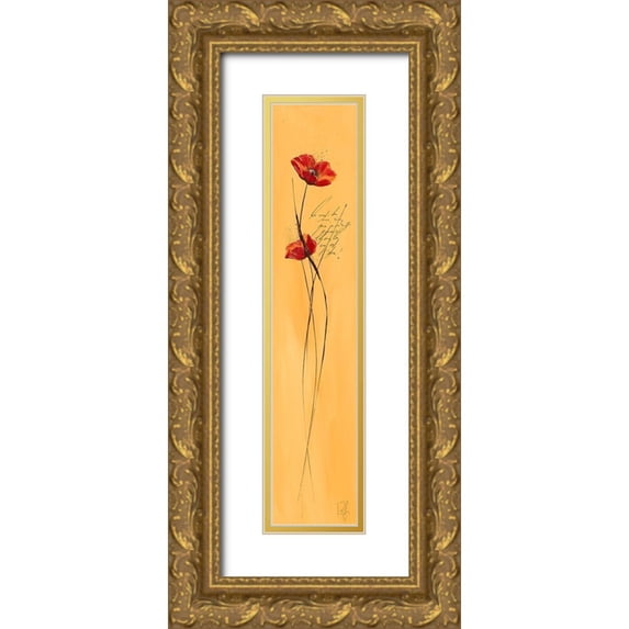 Zacher-Finet, Isabelle 10x32 Gold Ornate Wood Framed with Double Matting Museum Art Print Titled - Classic Fleuriette I