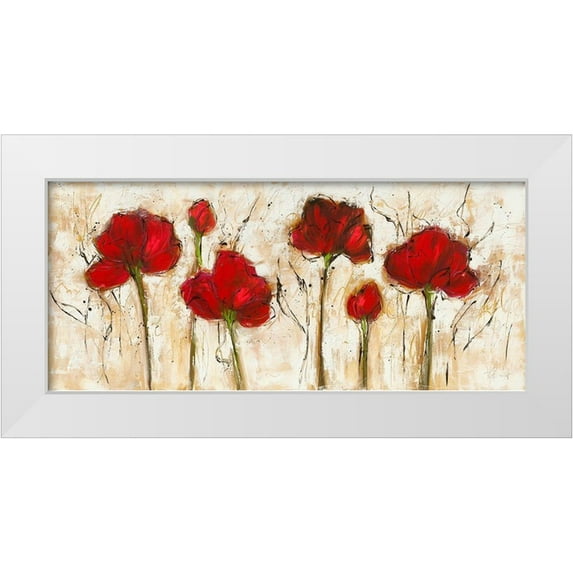 Zacher-Finet, Isabelle 14x8 White Modern Wood Framed Museum Art Print Titled - Pavot abstrait III