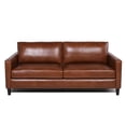 thumbnail image 1 of Zachery Brown Leather Sofa, 1 of 10