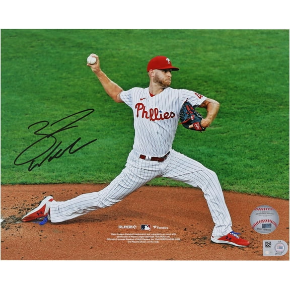 Zack Wheeler Philadelphia Phillies Autographed 8" x 10" Pinstripes Pitching Photograph - Fanatics Authentic Certified
