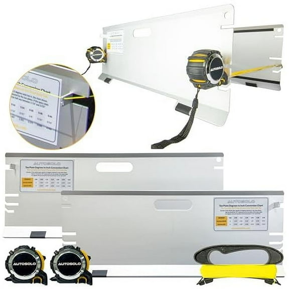 AutoSolo 3-in-1 Toe Plates Wheel Alignment Tool Kit for Toe, Steer Ahead, and Thrust Angle Adjustment with String Alignment
