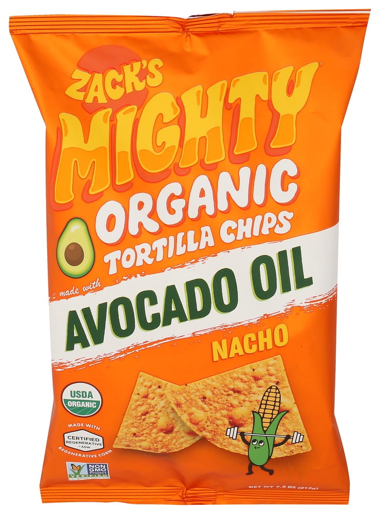Zacks Mighty Chips Tortilla Nacho 7.5 oz (Pack of 9)