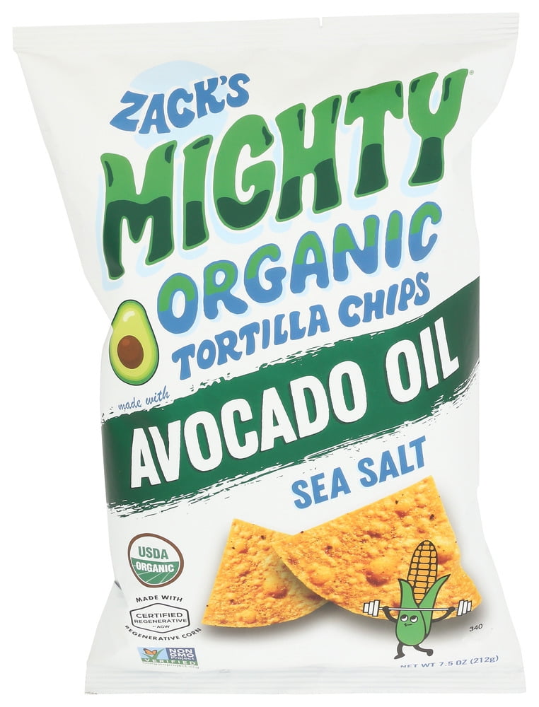 (Pack Of 9) Zacks Mighty Chips Tortilla Sea Salt Organic 7.5 Oz