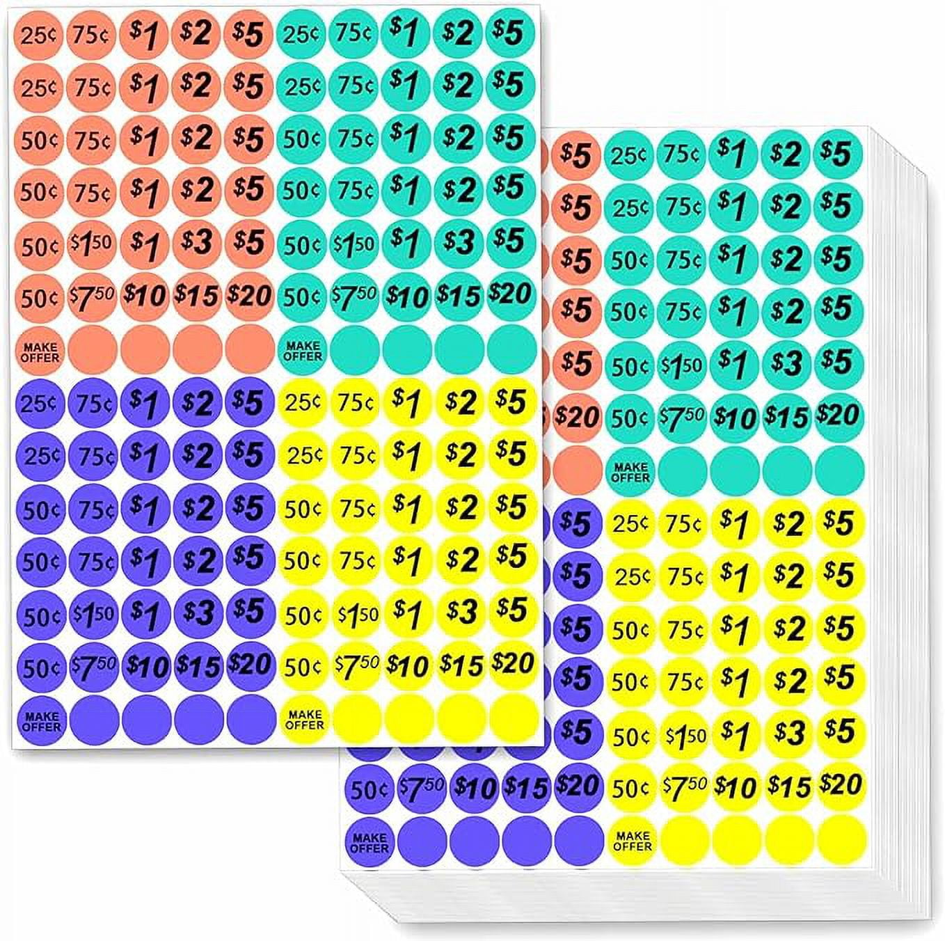 Zacool 3500 PCS Yard Sale Price Stickers Garage Sale Stickers Flea ...