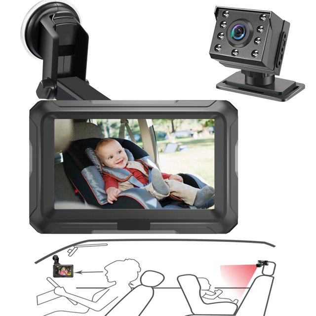 Zacro Baby Car Mirror Camera, 1080P Car Back Seat Baby Camera with 4.3