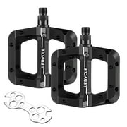 Zacro Bike Pedals, Nylon Non-Slip Mountain Bike Pedals Lightweight Bicycle Platform Pedals with Wrench, 9/16" -  Black
