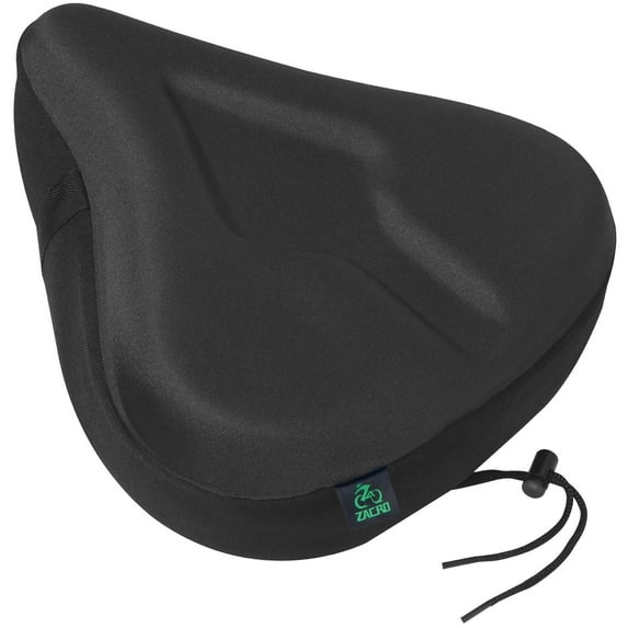 Zacro Bike Seat Cover, Comfortable Exercise Bicycle Saddle Cushion Extra Soft Wide for Indoor Outdoor, Black (X-Large)