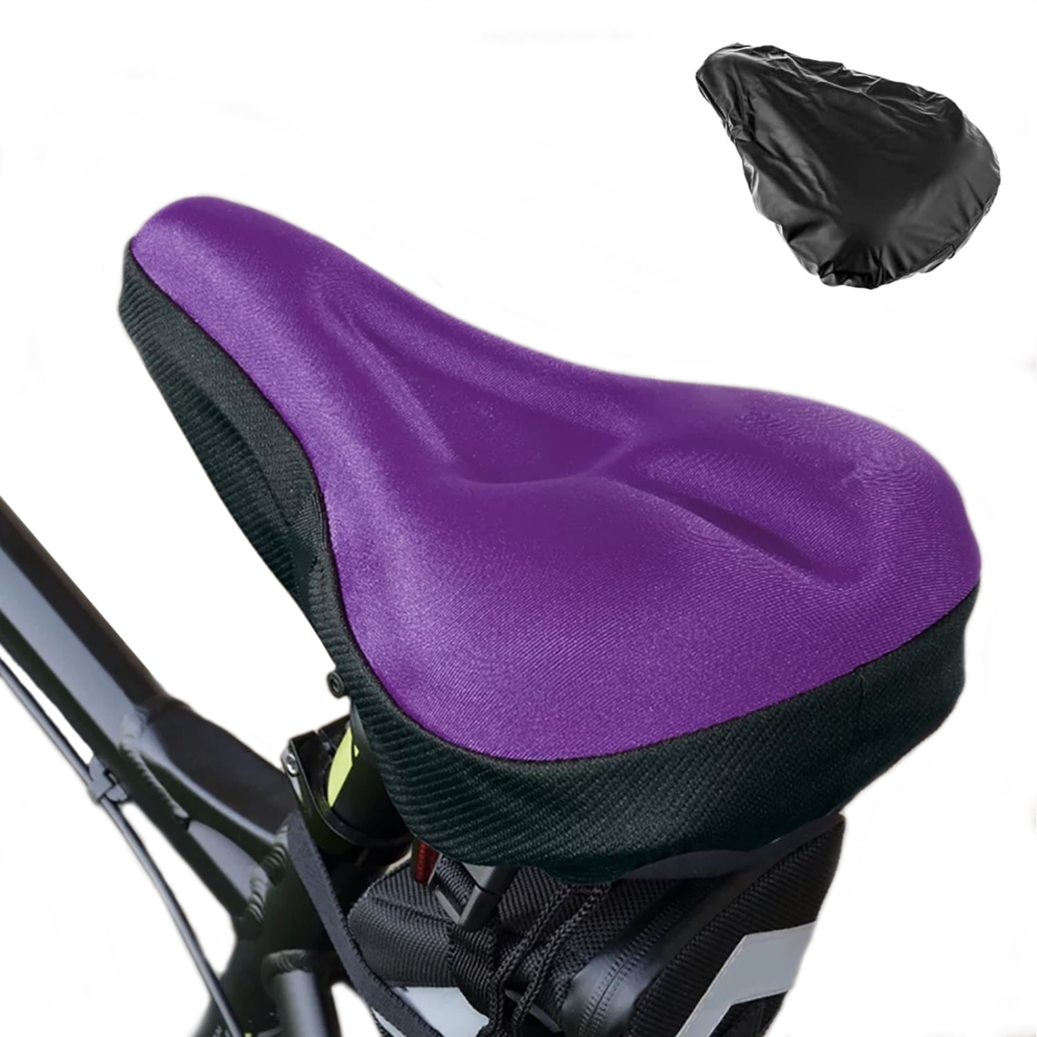 Zacro Bike Seat Cushion - Gel Padded Bike Seat Cover for Men Women Comfort,  Extra Soft Exercise Bicycle Seat Compatible with Peloton, Outdoor & Indoor