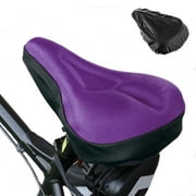 Zacro Comfort Bike Seat Cover, Gel Bicycle Saddle Cushion, Waterproof Sporty Soft Pad Saddle Seat Cover, Purple