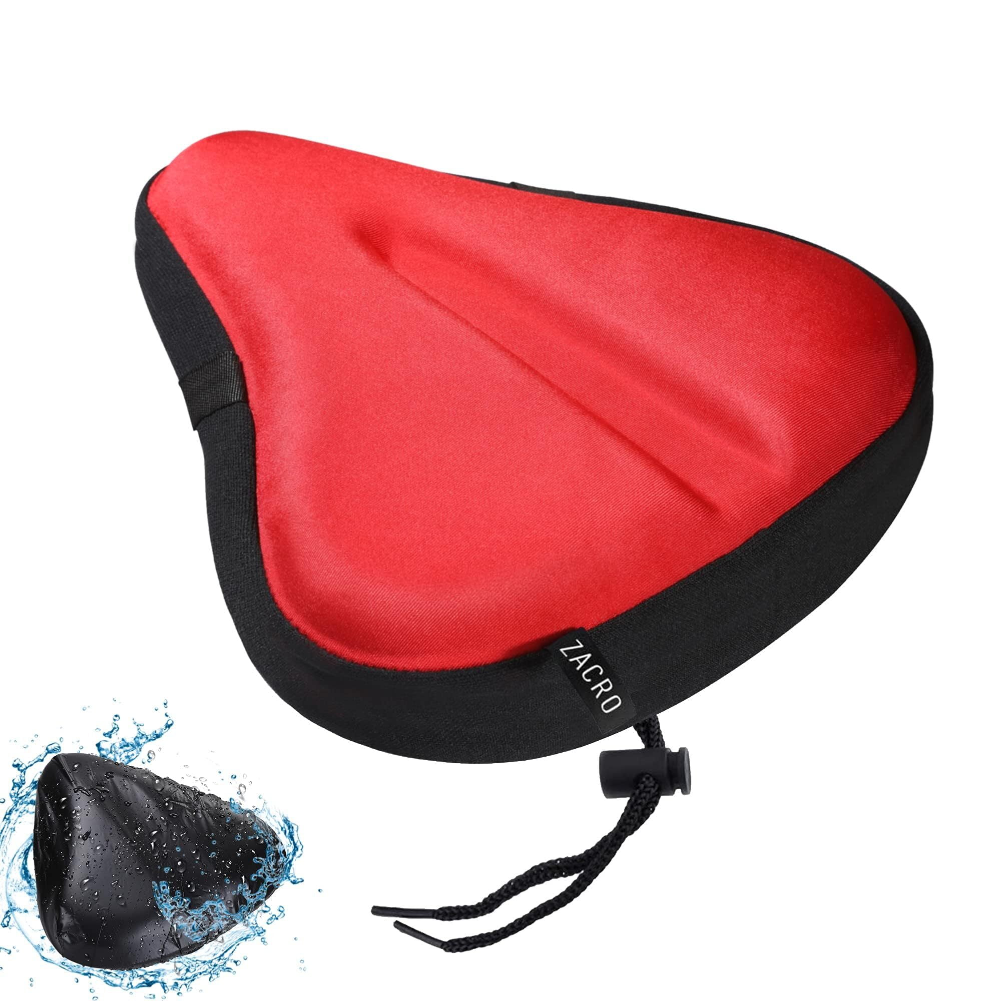 Bikeroo Grand coussin d'assise gel vélo d'exercice rouge