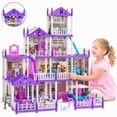 thumbnail image 1 of Zacro Dollhouse Pretend Play Set, 4 Story 12 Rooms Dollhouse with Doll Toy Figure, Furniture and Accessories, Play Dollhouse Gift Toys for Girls Kids Ages 3 & Up, 1 of 8