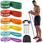 Zacro Resistance Bands Set of 6, Pull Up Assist Bands Heavy Duty Exercise Bands, Workout Bands for Body Stretching, Powerlifting and Resistance Training