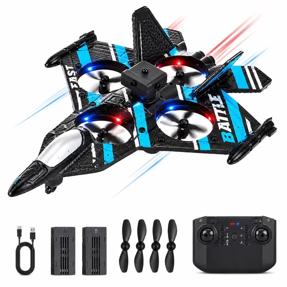 Zacro RC Plane for Kids, 2.4GHz Remote Control Airplane with LED Lights, 360 Flips & Altitude Hold, Foam RC Aircraft Easy to Fly for Beginners, Indoor Outdoor Toy Gift for Boys Girls
