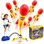 Zacro Rocket Launcher for Kids, Dueling Rocket Toy with 6 Foam Rockets Shoots Up to 100 Feet, Rocket Outdoor Toy Gift for Boys and Girls Age 3+