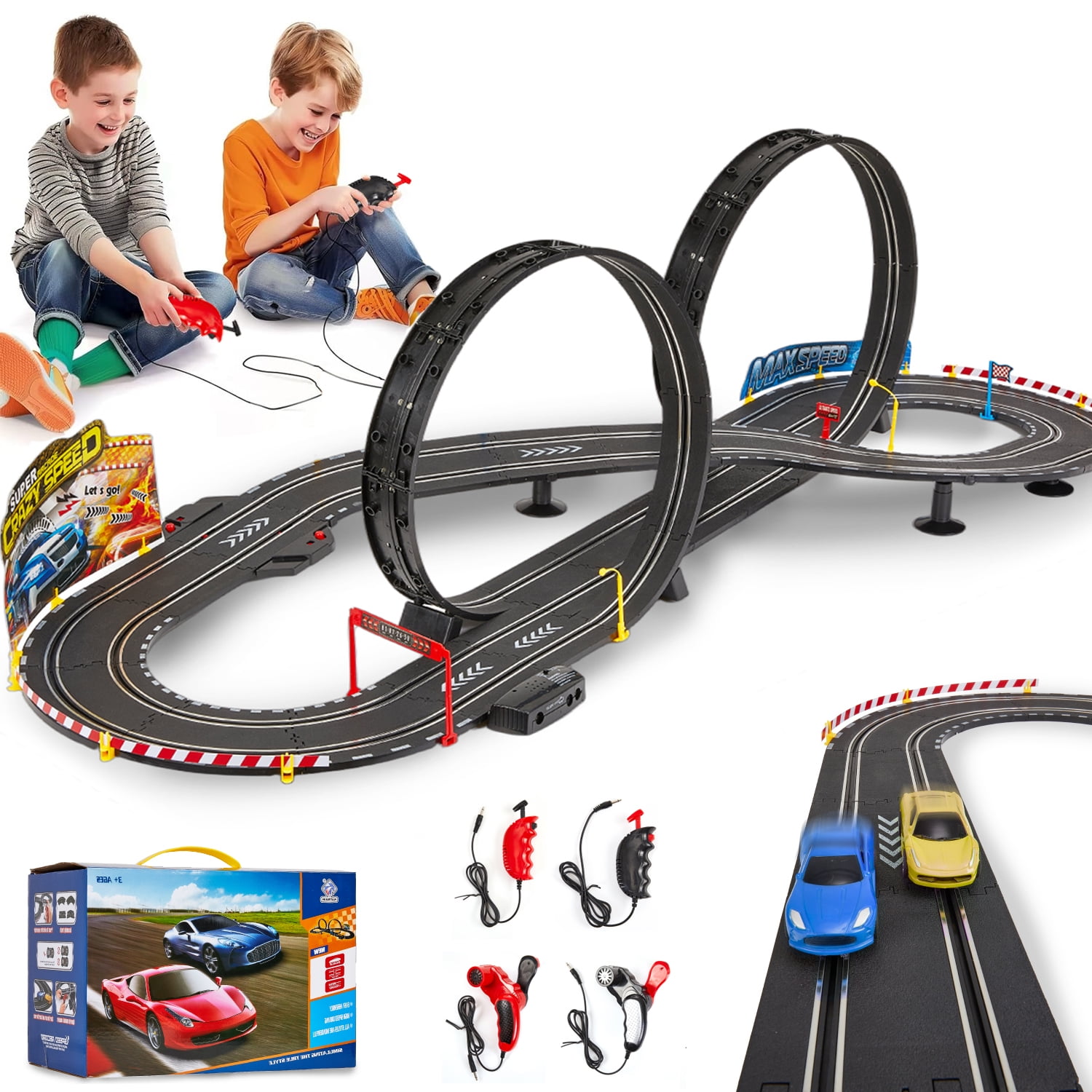 Zacro Slot Car Race Track Set for Kids, Electric Race Car Track