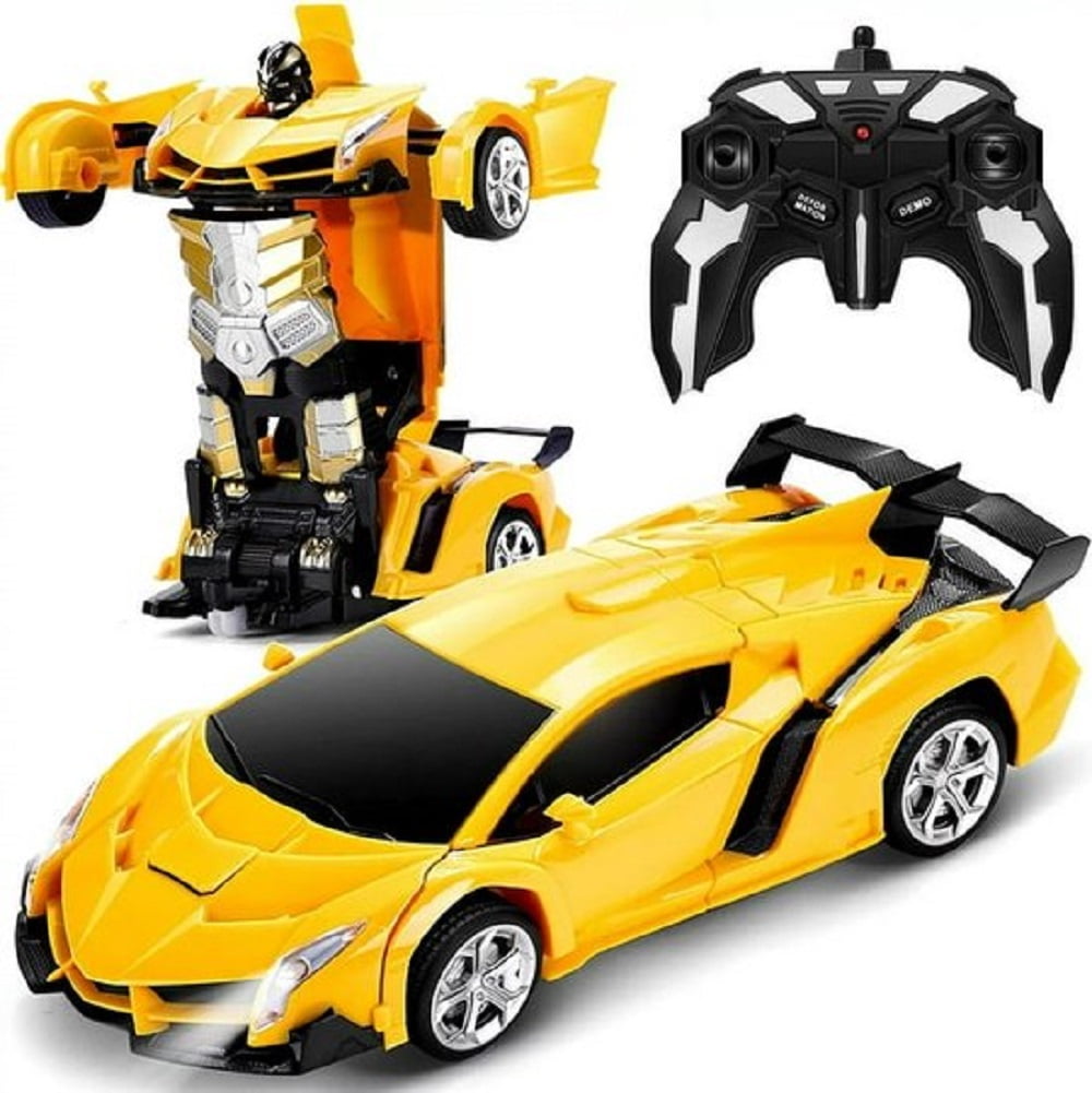 Zacro Transform RC Car Toys, 2.4Ghz 1:18 Scale Remote Control Car Transforming Robot, One-Button Deformation 360? Rotation Drifting Car Transformers Toys Gift