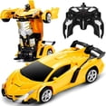 thumbnail image 1 of Zacro Transform RC Car Toys, 2.4Ghz 1:18 Scale Remote Control Car Transforming Robot, One-Button Deformation 360? Rotation Drifting Car Transform Toys Gift, Yellow, 1 of 7
