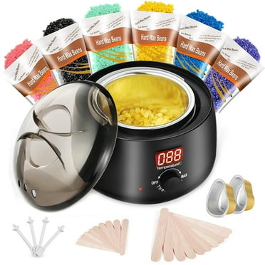 Zacro Waxing Kit for Women and Men, Wax Warmer for Hair Removal with 6 Bags of Hard Wax Beads Home Waxing Kit for Eyebrow, Bikini, Brazilian, Body, Facial, Armpit, Legs - LCD Digital Display