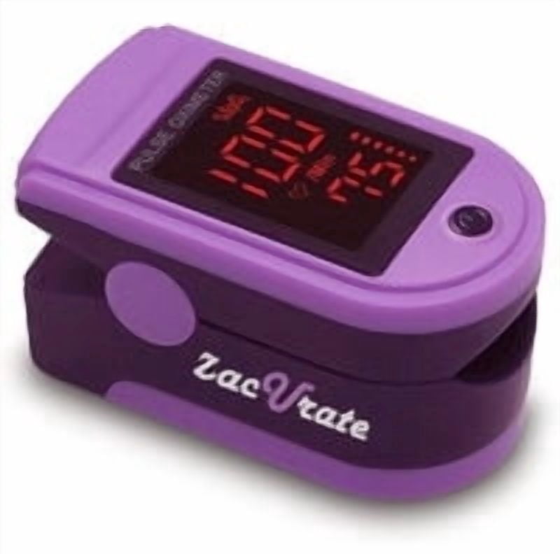 Zacurate Pro Series 500DL Fingertip Pulse Oximeter, Finger Blood Oxygen Saturation (SpO2 35100%) & Pulse Rate Monitor with Silicone Cover, Batteries & Lanyard, Royal Black