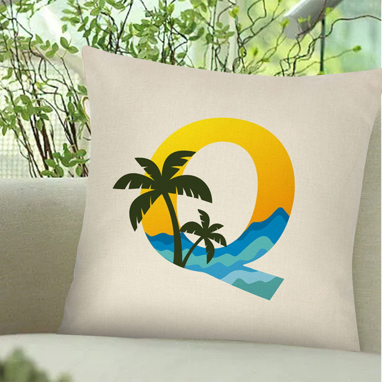 Zadanr Clearance Throw Pillows Covers Pillowcase Summer Beach Coconut