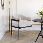 Zadar Dining Chair Misty Gray Dining Chair, Modern Style, Armrest support, Plywood, Indoor Dining