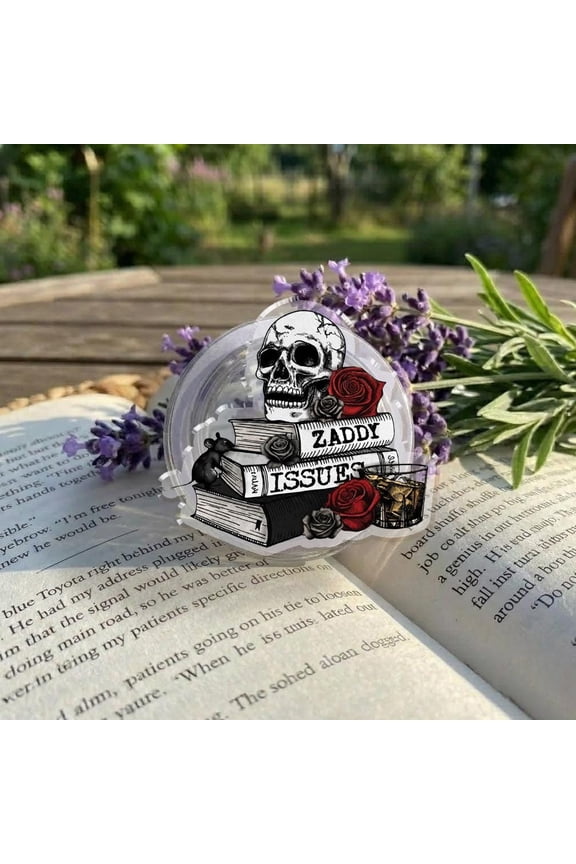 Zaddy Issues Phone, Skull And Rose, Kawaii Phone For Fans Of Dark Phone Grip, Spooky Style Phone Holder, E-Reader Accessory