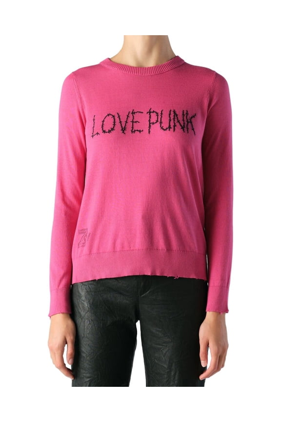 womens Miss Love Punk Intarsia Sweater, l