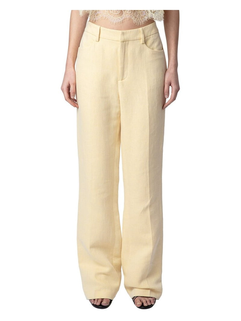 Zadig & Voltaire womens Pistol Lin Lurex Linen-Blend Pants, 34