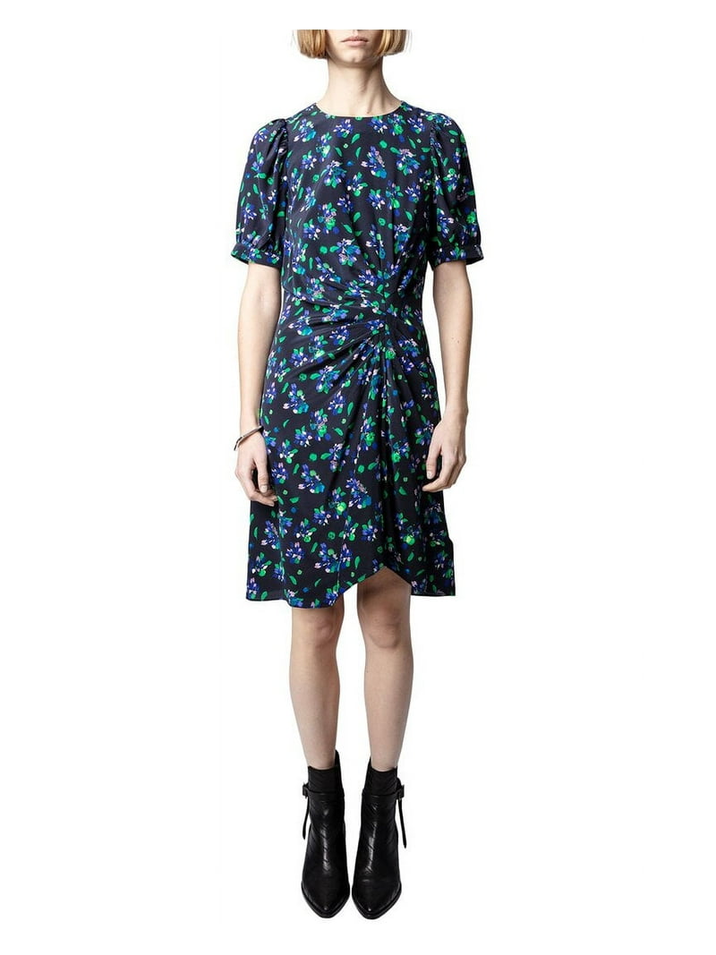 Zadig & Voltaire womens Rixe Bianca Flower Wool-Blend Mini Dress