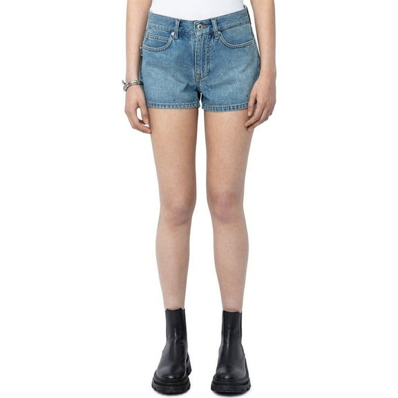 Zadig & Voltaire womens  Sina Denim Eco Strass Bermuda Short, Size 40