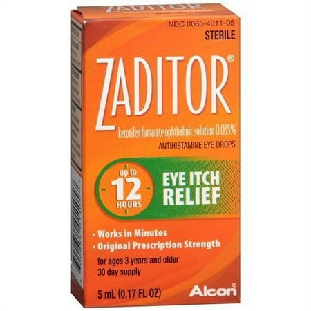 Zaditor Antihistamine Eye Drops 0.17 fl oz 5 ml Pack of 3