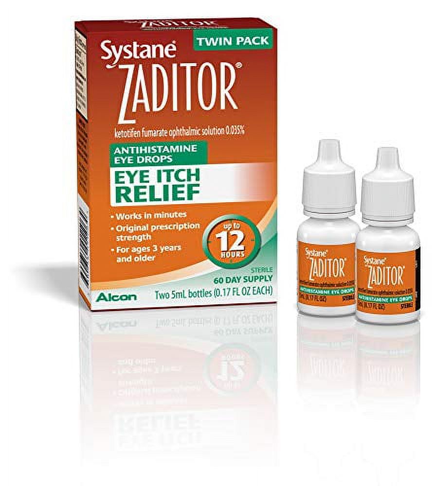 Zaditor Antihistamine Eye Drops, Twin Pack, 5mL Each