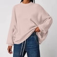 thumbnail image 1 of Zedker Oversized Sweaters for Women Winter Crewneck Pullover Knit Long Sleeve Loose Fit Clothes, Plus Size Pink M, 1 of 7
