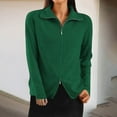 thumbnail image 1 of Zedker Sweater for Women Long Sleeve Ribbed Half-Zip Turtleneck Top with Lightweight Fleece,Plus Size Green S, 1 of 6