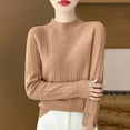 thumbnail image 1 of Zedker Sweaters for Women Mock Turtleneck Long Sleeve Soft Shirts Fall Ribbed Tops Tee,Plus Size Khaki L, 1 of 3