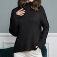 thumbnail image 1 of Zedker Women's 2025 Turtleneck Sweaters Trendy Loose Long Sleeve Knit Pullover Tops,Plus Size Black M, 1 of 3