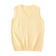 thumbnail image 1 of Zedker Women's Casual Sweater Vest V-Neck Slim Sleeveless Knitted Pullover Vest,Plus Size Yellow XXXL, 1 of 3