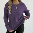 thumbnail image 1 of Zedker Women's Oversized Fall Winter Sweaters Casual Long Sleeve Cable Knit Pullover Tops,Plus Size Purple XL, 1 of 8