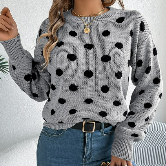 Zedker Sweaters for Women Lightweight Cable Knit Sweater Long Sleeve Crewneck Loose Fall Women Sweaters Pullover Top for Fall Winter,Plus Gray L