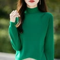 thumbnail image 1 of Zedker Women's Turtleneck Sweater 2025 Fall Winter Warm Soft Long Sleeve Knit Sweater,Plus Size Green S, 1 of 8