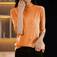 thumbnail image 1 of Zedker Women's Wool Old Money Cable Knit Elbow Sleeve Sweaters 2025 Fall Winter Tops,Plus Size Orange M, 1 of 5