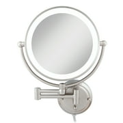 Zadro 14" Round Fluorescent 5X/1X Bathroom Magnifying Mirror Wall Mounted Makeup Mirror 20" Extendable Shaving Mirror