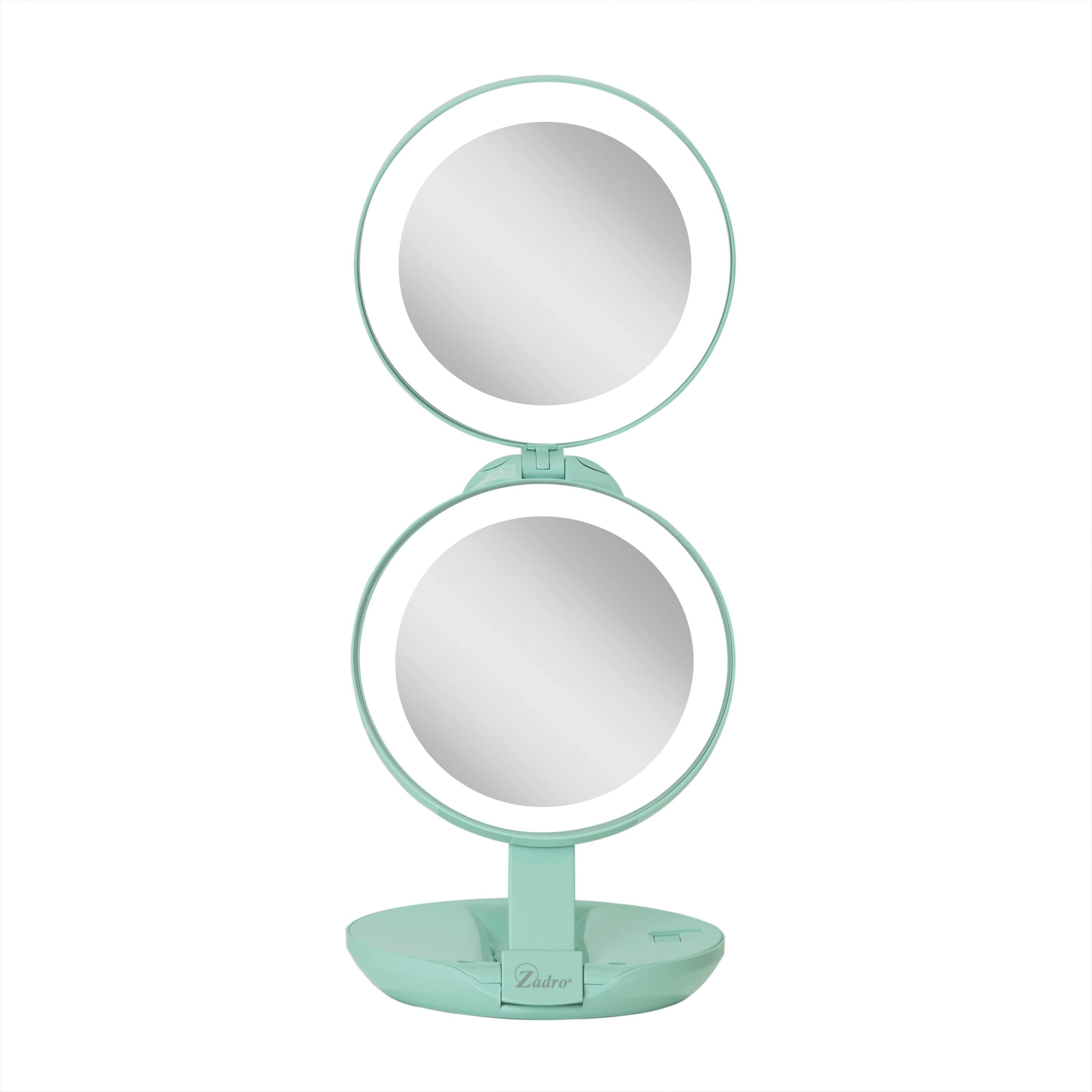 Zadro 4.5" Round LED Compact Mirror 10X/1X Travel Mirror with Lights