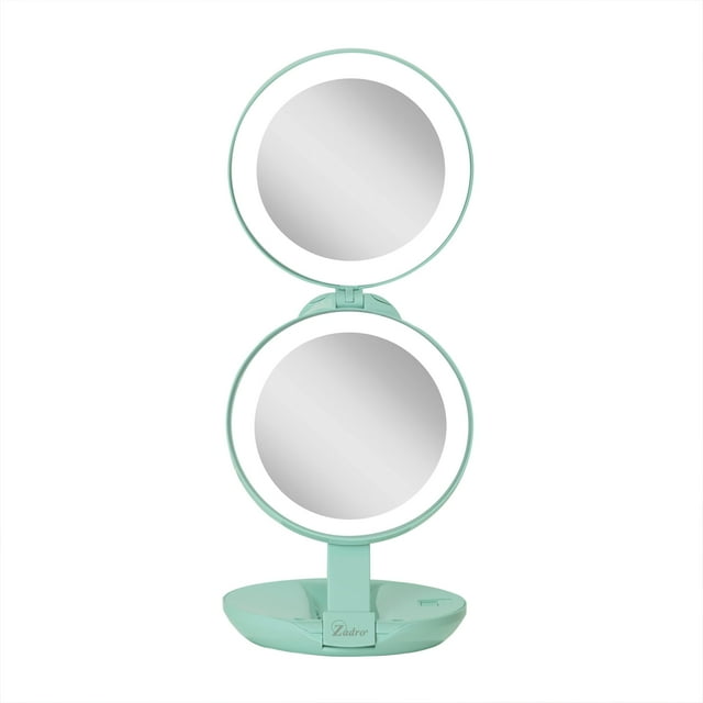 Zadro 4.5" Round LED Compact Mirror 10X/1X Travel Mirror with Lights