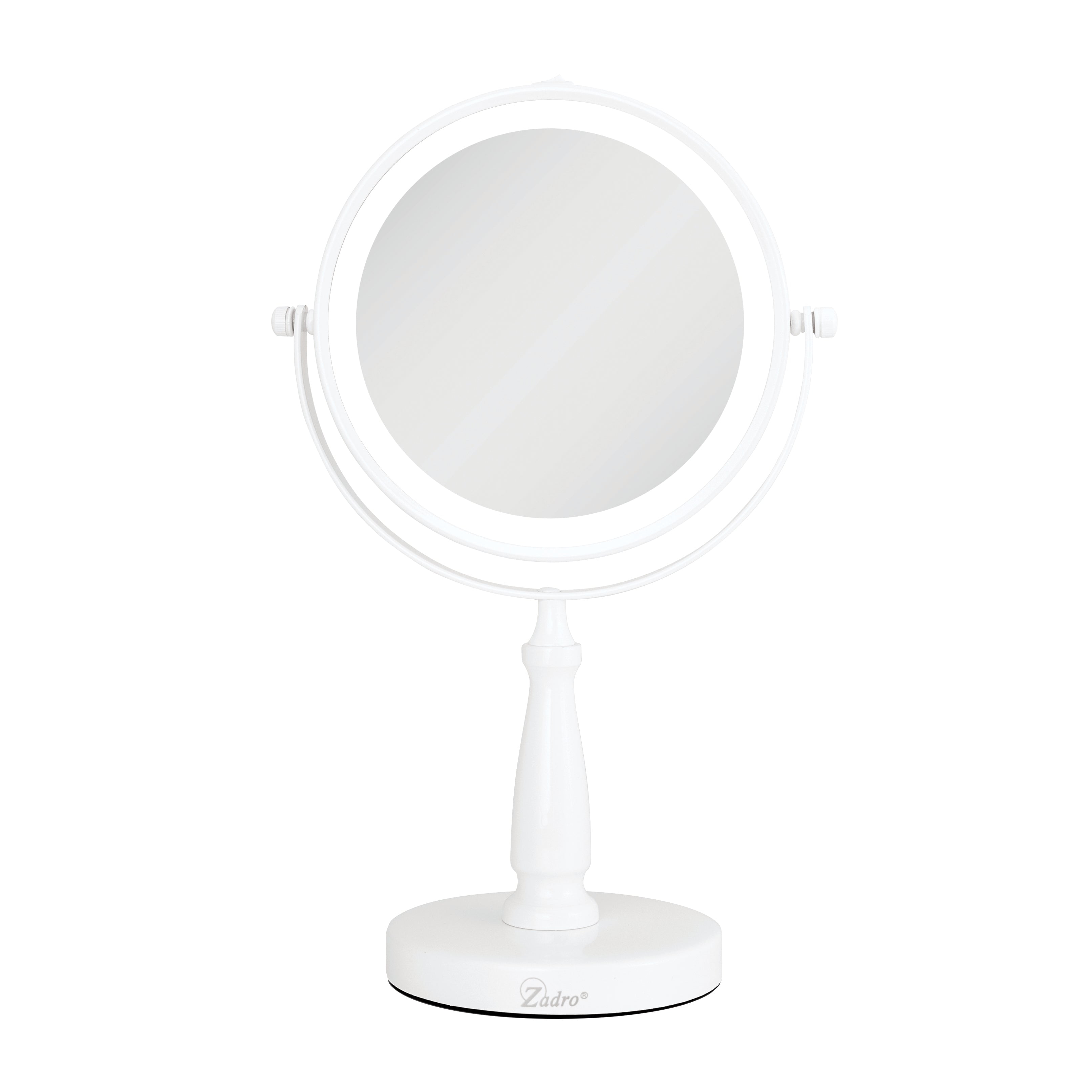 Zadro 7.5" Round LED Makeup Mirror with Lights and Magnification 8X/1X