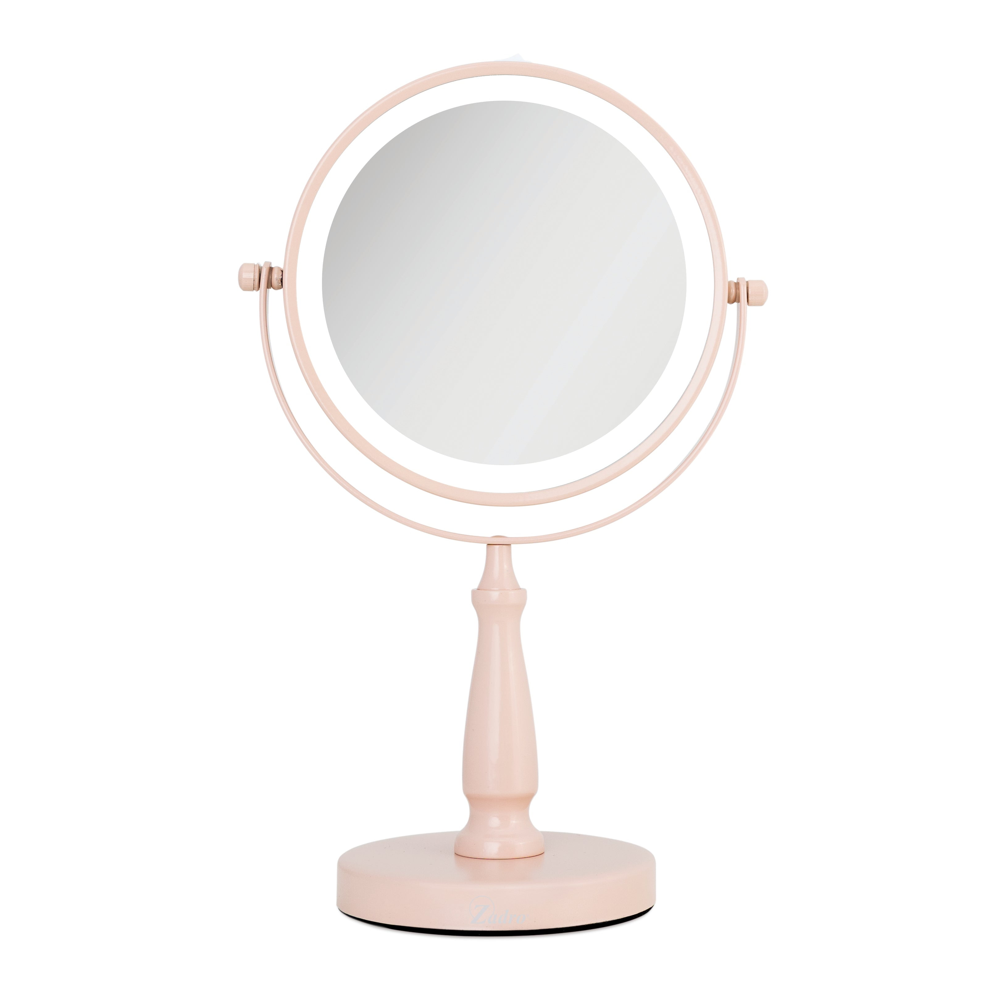 Zadro 7.5" Round LED Makeup Mirror with Lights and Magnification 8X/1X