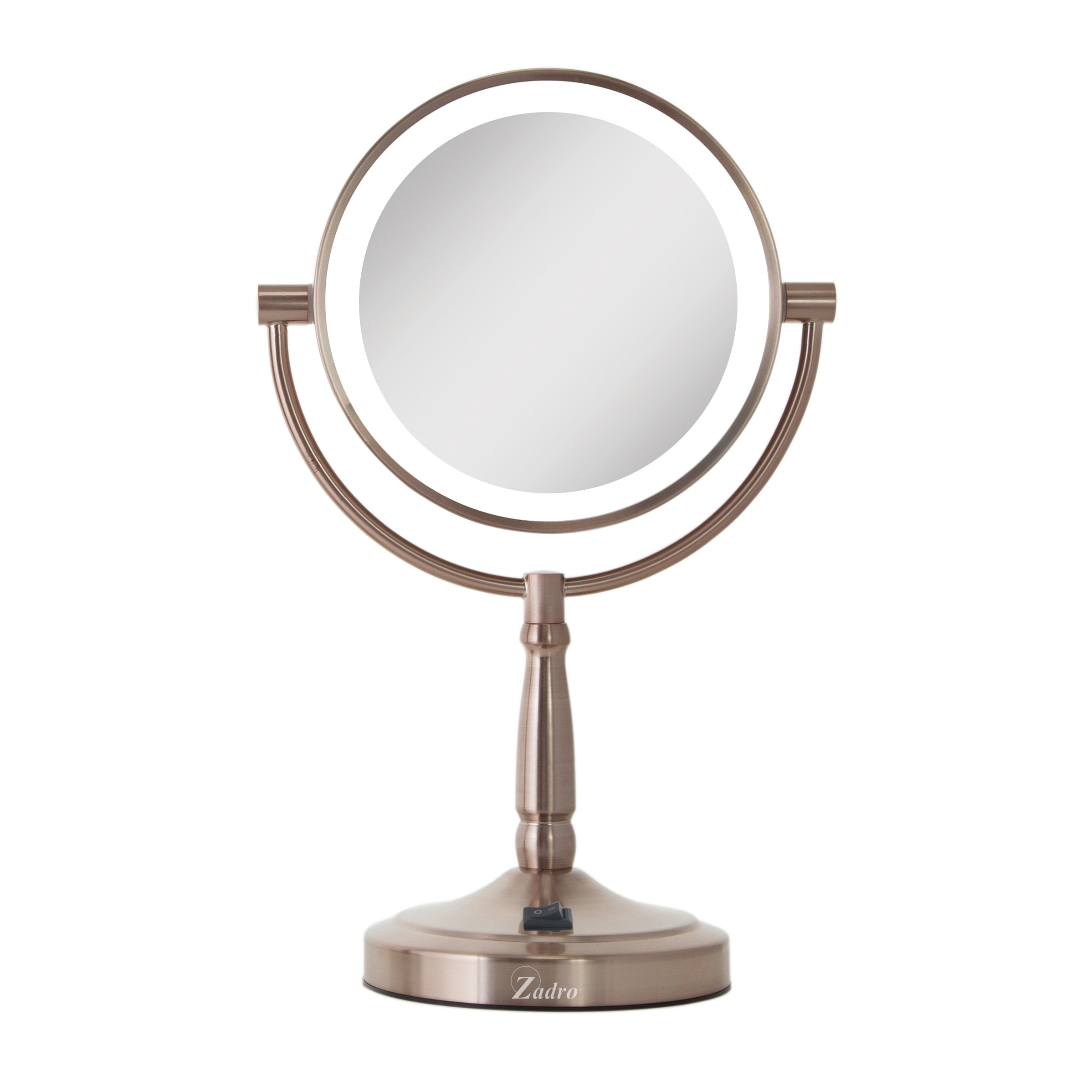 Zadro 9" Round LED Makeup Mirror with Lights and Magnification 5&10X/1X