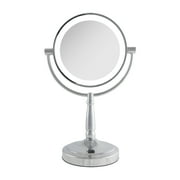 Zadro 9" Round LED Makeup Mirror with Lights and Magnification 5&10X/1X AA Battery Operated Swivel Lighted Makeup Mirror