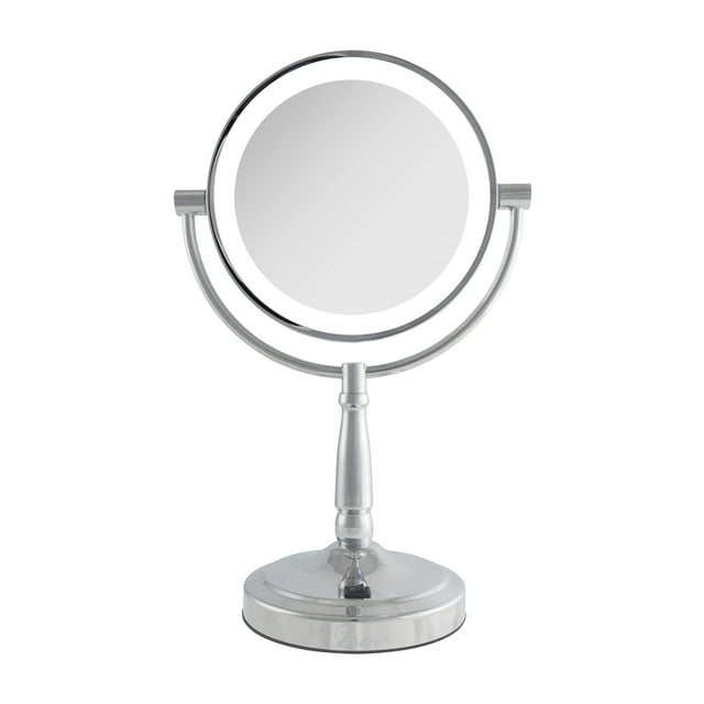 "Zadro 9"" LED Lighted Makeup Mirror, 5&10X/1X Magnification, AA